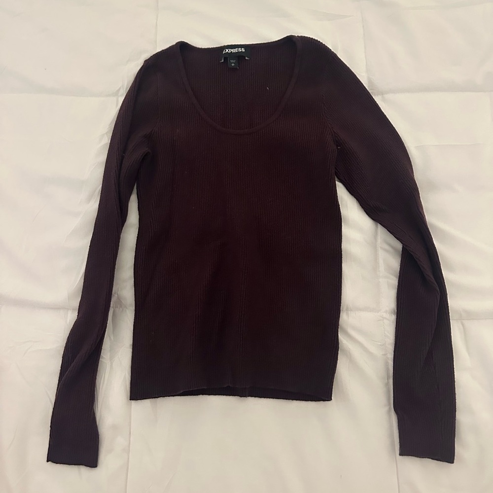 Express Burgundy Ribbed sweater
